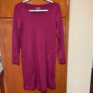 Wool& Margo Shift Dress Beetroot Size Small